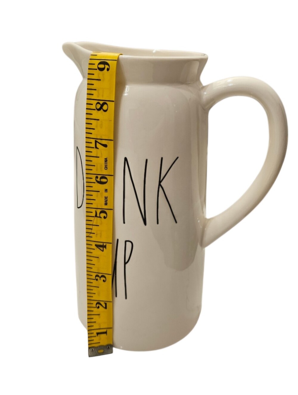 Rae Dunn Cream Ceramic Pitcher with 'DRINK UP' Lettering